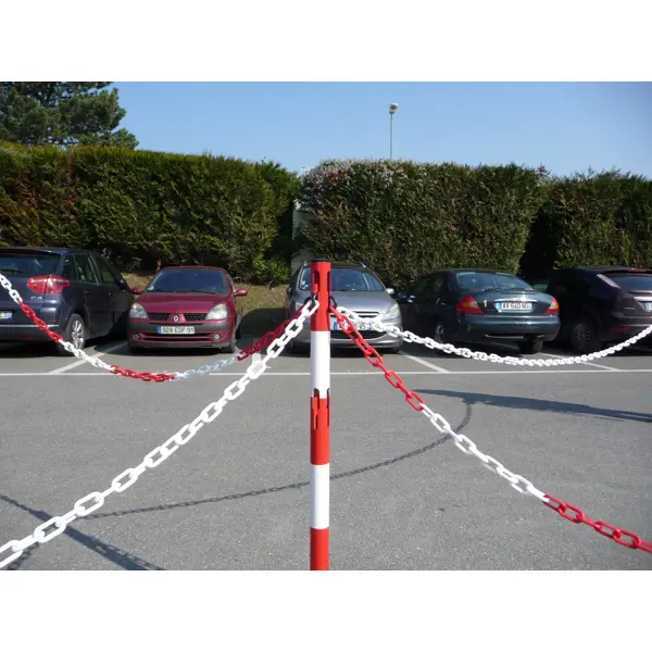 Metallpfosten Standard – H.1000 mm, rot-weiß