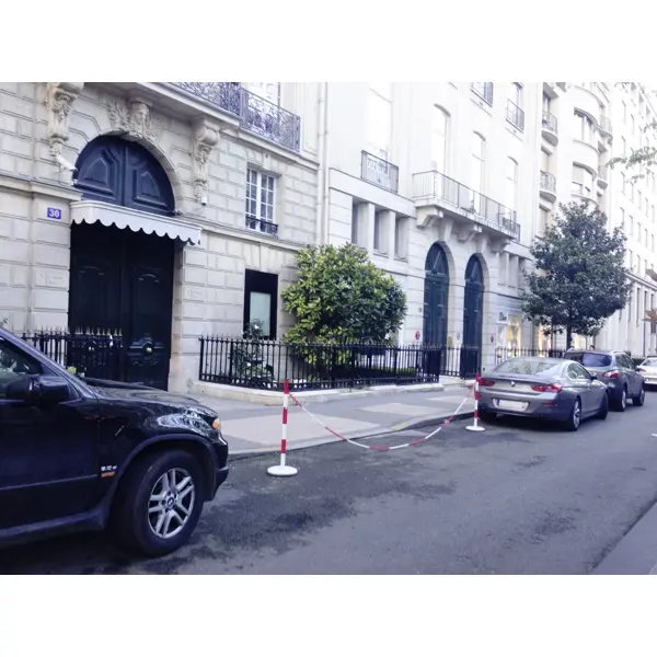 Metallpfosten Standard – H.1000 mm, rot-weiß