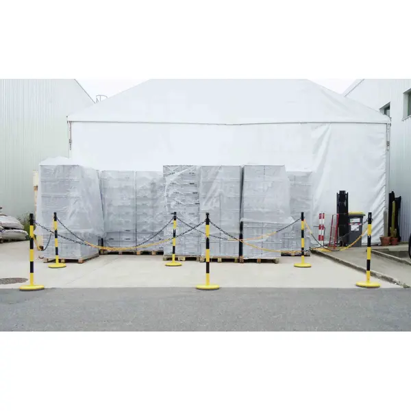 Metallpfosten Standard – H.1000 mm, rot-weiß