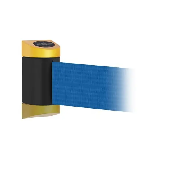 MIDI Plus Wandkassette, gelb-schwarz – blaues Band 2 m (B. 150 mm)