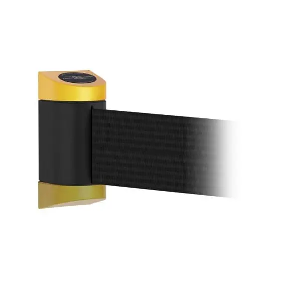 MIDI Plus Wandkassette, gelb-schwarz – schwarzes Band 2 m (B. 150 mm)