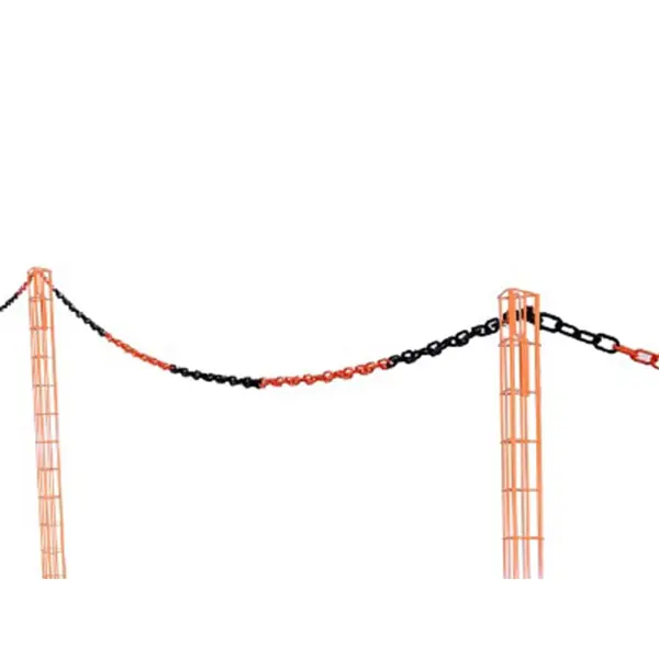Mobile Dachabsperrung – Kunststoffkette–orange-schwarz, 25 m