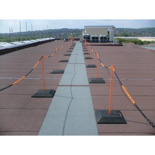 Mobile Dachabsperrung – Kunststoffkette–orange-schwarz, 25 m