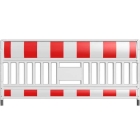 Mobile Kunststoff-Straßensperre EURO3 ohne Lichtadapter – retroreflektierende Folie RA1, rot-weiß, 2,1×1 m
