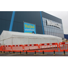 Mobilní plastová zábrana Avalon s podstavou ClearPath – 1000×2000 mm, oranžová, reflexní pruh