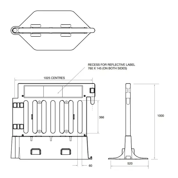 Mobile Kunststoffabsperrung, Strong Wall 1000