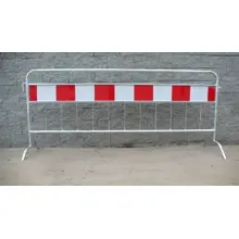 Mobile Metallabsperrung ROAD GUARD – reflektierende Folie, Länge 200 cm, Profil 28