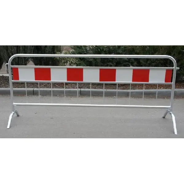 Mobile Metallabsperrung ROAD GUARD – reflektierende Folie, Länge 300 cm, Profil 32