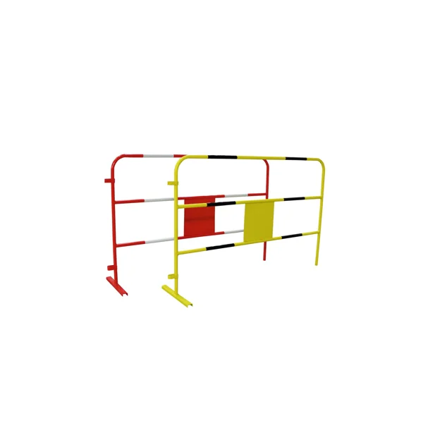 Mobile Metallabsperrung Simple, zweispurig, rot-weiß