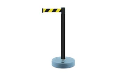 Mobiler Absperrpfosten Outdoor – selbstaufwickelndes Band 3,65 m, Standard gemäß RAL-Farben