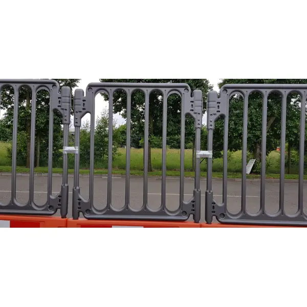 Mobiler Kunststoffzaun, Sicherheitsabsperrung StrongFence (PlasticTop) – 2000×1000 mm, orange (grau)