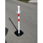 Mobiler Pfosten – Metall, weiß-rot, 970 mm