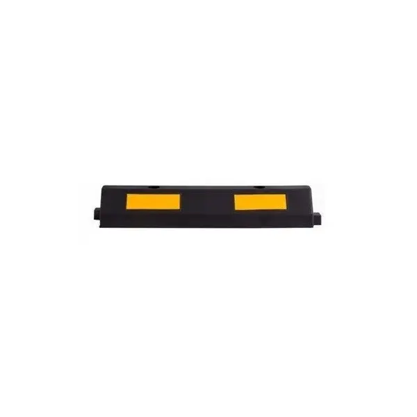 Modularer Parkpuffer für PKWs mit reflektierenden Streifen, Durchlaufelement – 610×145×120 mm, schwarz-gelb