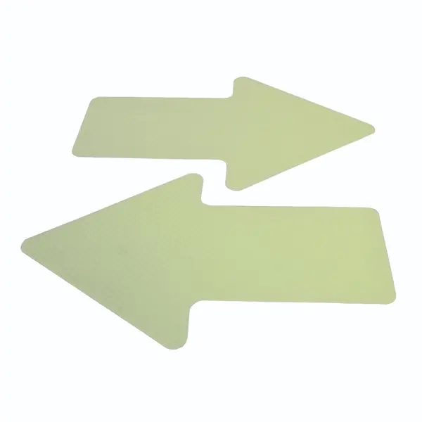 Nachleuchtende Boden- und Wandmarkierung, Richtungspfeil – PVC, 90 mm × 145 mm, 10er-Pack