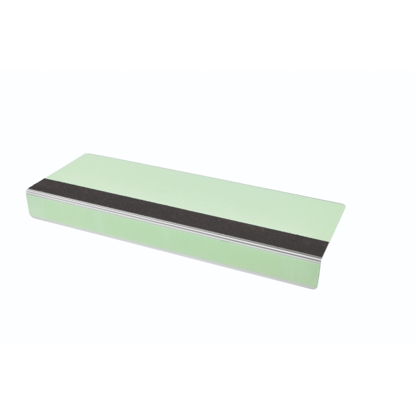 Nachleuchtendes Antirutsch-Profil für Treppenkanten WT-5409 – Mineralgranulat in Kunstharz, Nachleuchtend-schwarz, 1000×31×106 mm