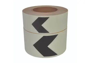 Nachleuchtendes Boden- und Wandband (mit Antirutsch-Oberfläche) – PVC, Richtungspfeil, schwarz