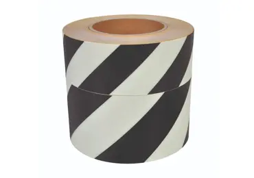 Nachleuchtendes Boden- und Wandband (mit Antirutsch-Oberfläche) – PVC, schwarze Streifen