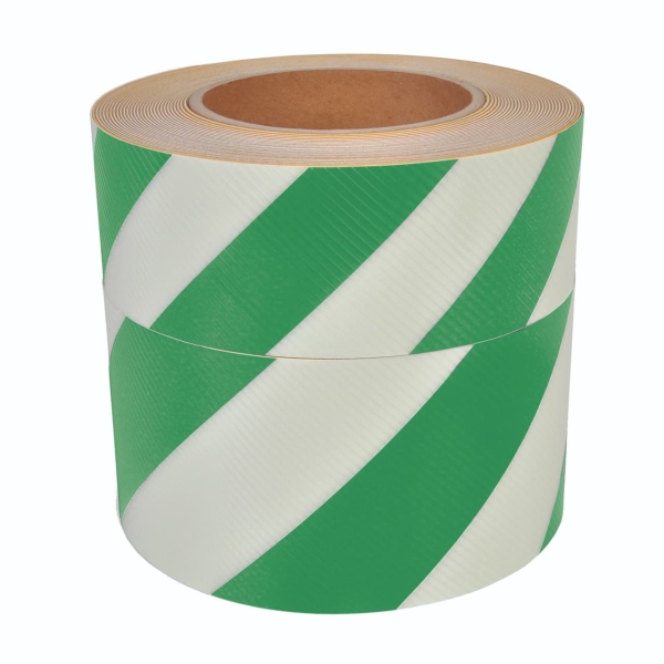 Nachleuchtendes Boden- und Wandband, Streifen – PVC, grün, 50 mm × 10 m