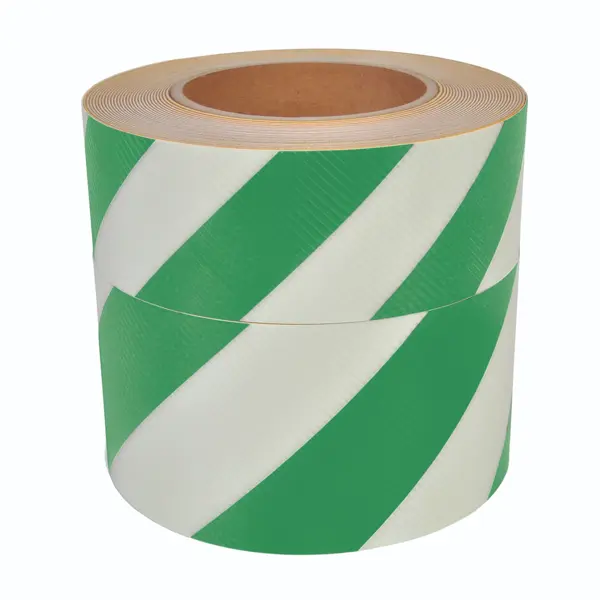 Nachleuchtendes Boden- und Wandband, Streifen – PVC, grün, 75 mm × 10 m