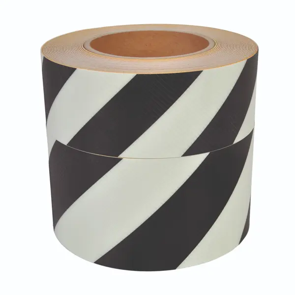 Nachleuchtendes Boden- und Wandband, Streifen – PVC, schwarz, 25 mm × 10 m