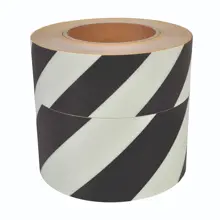 Nachleuchtendes Boden- und Wandband, Streifen – PVC, schwarz, 75 mm × 10 m