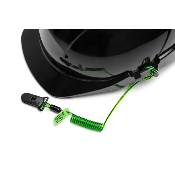 NLG Lanyard mit Helmbefestigung und 1 kg Tragfähigkeit – grün, Metall