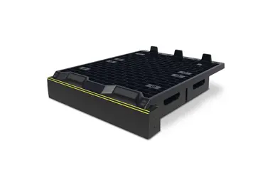 Palettenpodest UnderGuard inkl. MwSt. ForkGuard Kerb Barrier – PP, Schwarz, 1241×1070 mm