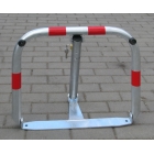 Parkbügel U60 – Stahl, silber-rot, 510×600 mm, klappbar, Verschluss FAB