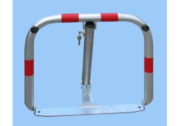 Parkbügel U60 – Stahl, silber-rot, 510×600 mm, klappbar, Verschluss FAB