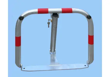 Parkbügel U60 – Stahl, silber-rot, 510×600 mm, klappbar, Verschluss FAB