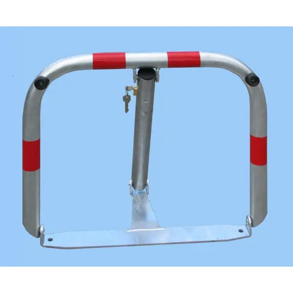 Parkbügel U60 – Stahl, silber-rot, 510×600 mm, klappbar, Verschluss FAB