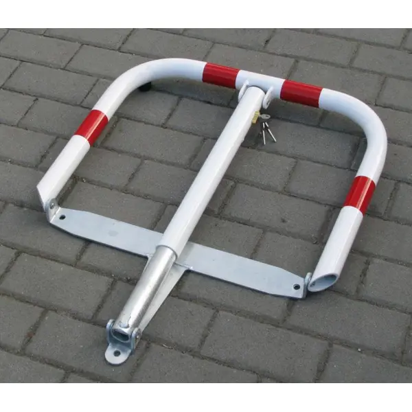 Parkbügel U60 – Stahl, weiß-rot, 510×600 mm, klappbar
