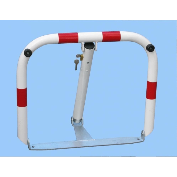Parkbügel U60 – Stahl, weiß-rot, 510×600 mm, klappbar