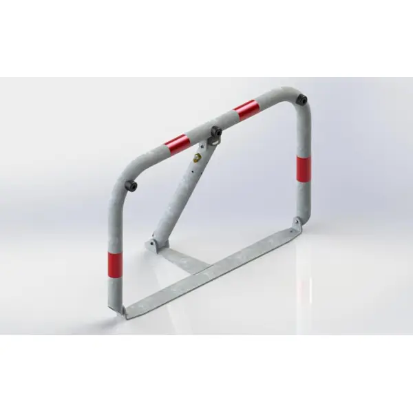 Parkbügel U80 – Stahl, silber-rot, 510×600 mm, klappbar, Verschluss FAB