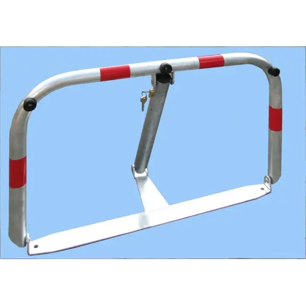 Parkbügel U80 – Stahl, silber-rot, 510×600 mm, klappbar, Verschluss FAB