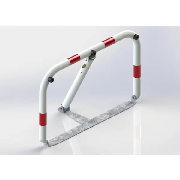 Parkbügel U80 – Stahl, weiß-rot, 510×600 mm, klappbar