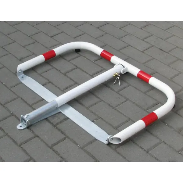 Parkbügel U80 – Stahl, weiß-rot, 510×600 mm, klappbar