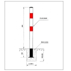 Parkpfosten Schmetterling – Stahl, silber-rot, 1050×590 mm, fest zum Einbetonieren