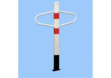 Parkpfosten Schmetterling – Stahl, weiß-rot, 1050×590 mm, fest zum Einbetonieren