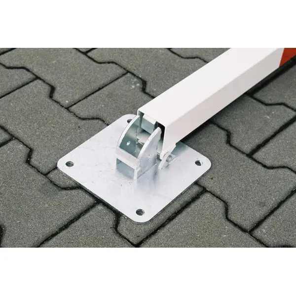 Parkpfosten Schmetterling – Stahl, weiß-rot, 800×590 mm, klappbar, Verschluss FAB