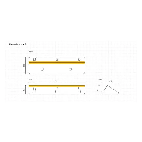 Parkstopper für LKW Truck Stop – 150×300×1000 mm, ohne Anker