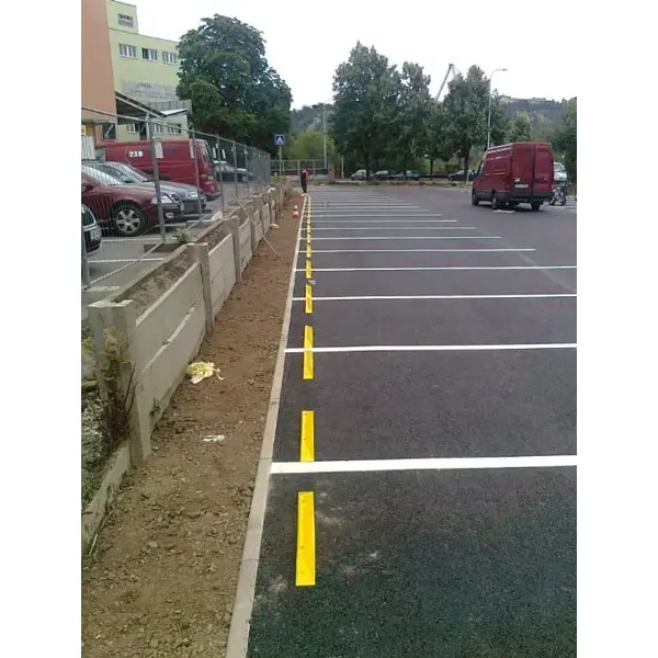 Parkstopper für Pkw WheelStop Economic – gelb, ohne Verankerung, 780×60×80 mm