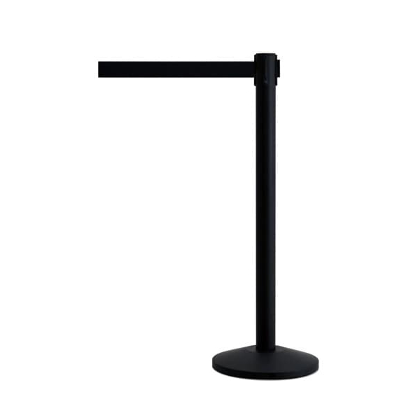 Pfosten QueueWay, schwarz – Paar, selbstaufwickelndes Band 2,3 m, schwarz