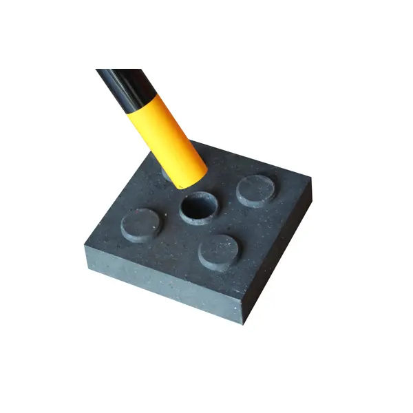 Pfostensockel Economic / Unterlegplatte (Würfelform) mit Loch 48 mm