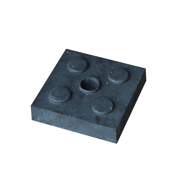 Pfostensockel Economic / Unterlegplatte (Würfelform) mit Loch 48 mm