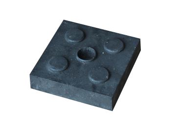 Pfostensockel Economic / Unterlegplatte (Würfelform) mit Loch 48mm