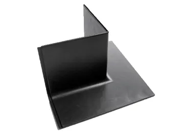 Profilierte Sockelleiste, äußere Ecke, recyceltes PVC, StandardRecycled, 100×160×6mm, glatte Oberfläche