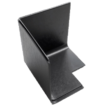 Profilierte Sockelleiste-innere Ecke StandardRecycled aus recyceltem PVC – 100×160×6mm, glatte Oberfläche, grau