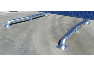 Radführungen für LKW, verzinkter Stahl, 2620 mm lang, 260 mm hoch, D. 140 mm, 3 mm breit (Paar)