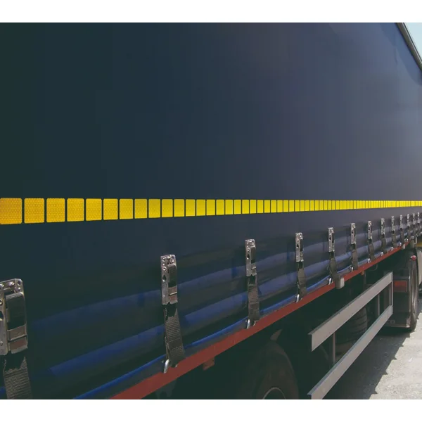 Reflektierende Markierung von Lkw und Anhängern WT-5218, feste Aufkleber – PP, gelb, 50 mm × 50 m